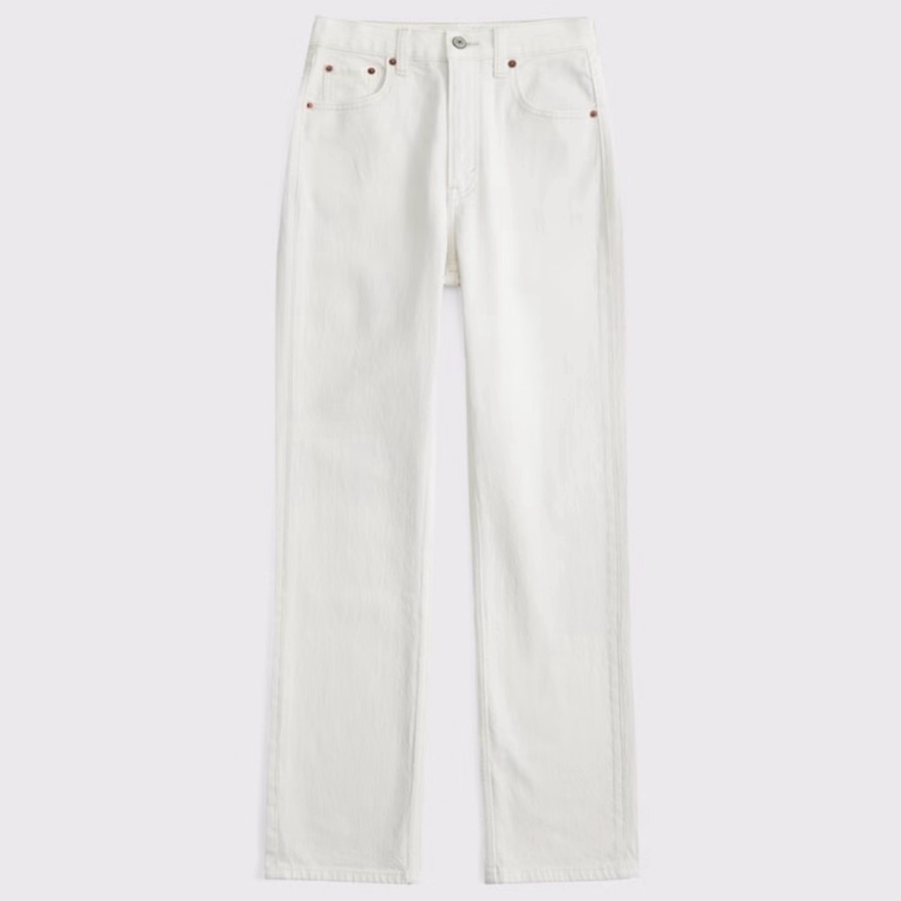 Abercrombie & Fitch White Straight Leg Jeans